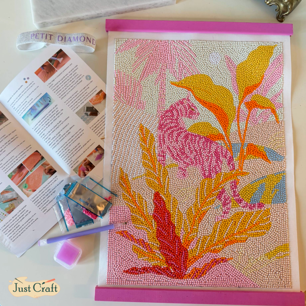 Diamond painting Pink Jungle completed