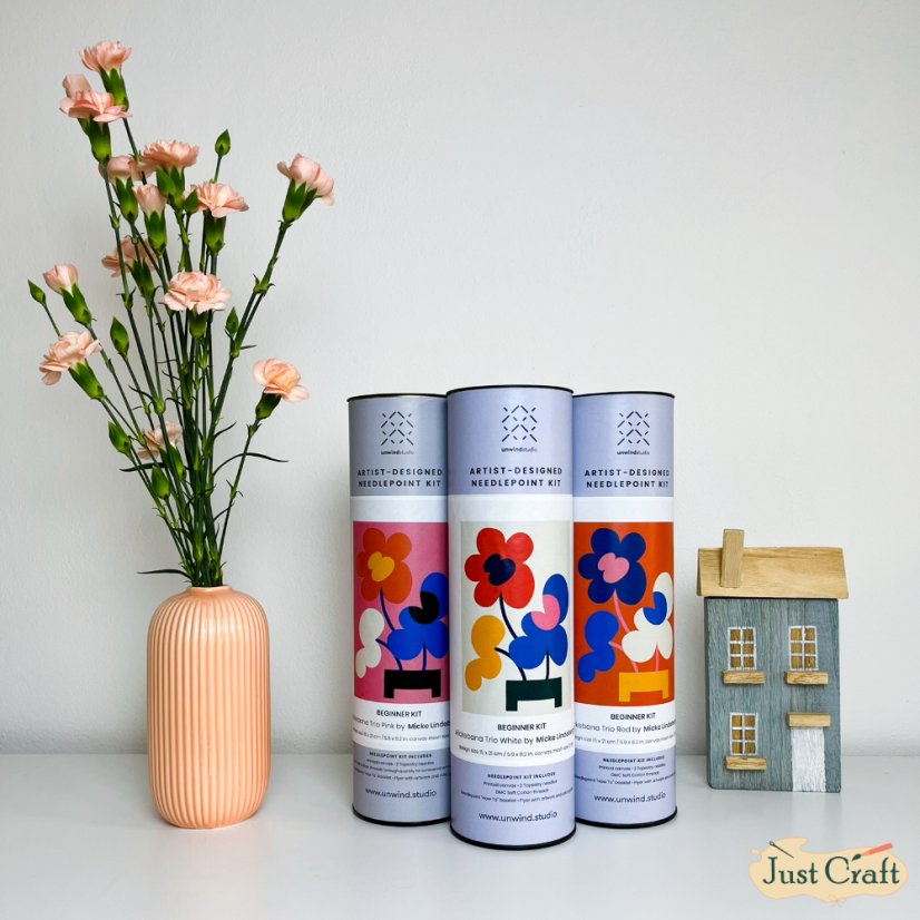 Autorská vyšívací sada pro začátečníky - Mickebana Red