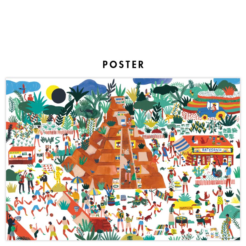 Puzzle for kids Go back in time (plus a poster) - the Mayan Times