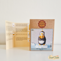 Kreativní sada na plstění - Tučňák z plsti s rybičkou