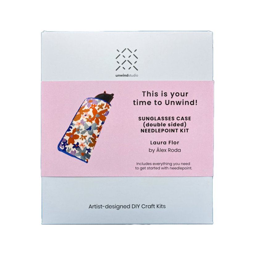 Artist Designed Needlepoint Kit - Sunglasses Case - Laura Flor