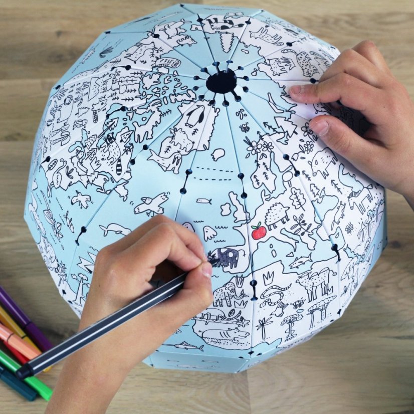 Papírová kreativní sada pro děti - Vyrob si a namaluj 3D Zemi