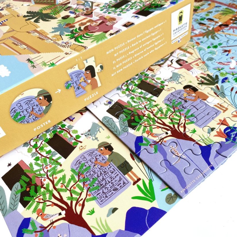 Puzzle pro děti Vrať se v čase (plus plakát) - Starověký Egypt