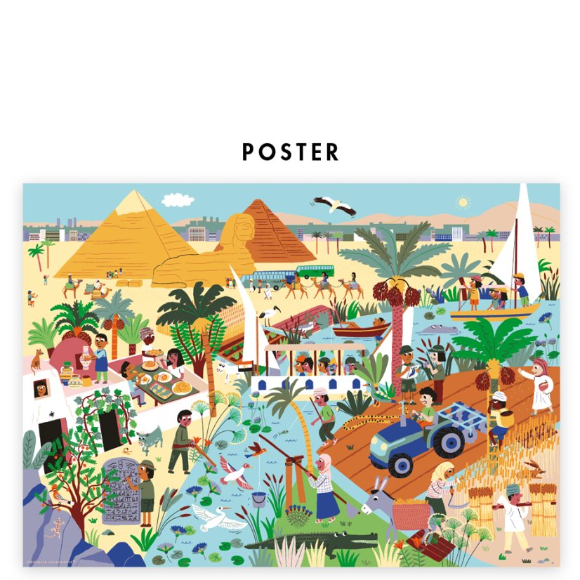 Puzzle pro děti Vrať se v čase (plus plakát) - Starověký Egypt