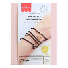 Sada na výrobu náramku - Černé Korálky a Dalmatinský Jaspis