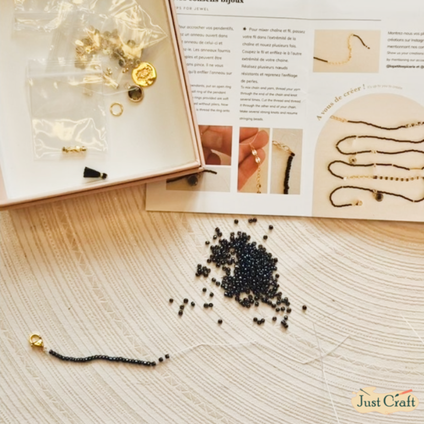 Multi-Row Beaded Bracelet Kit - Black Edition