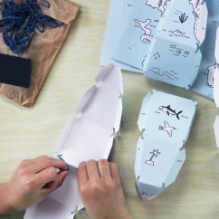 Paper DIY kit for kids - Assemble and color 3D Earth