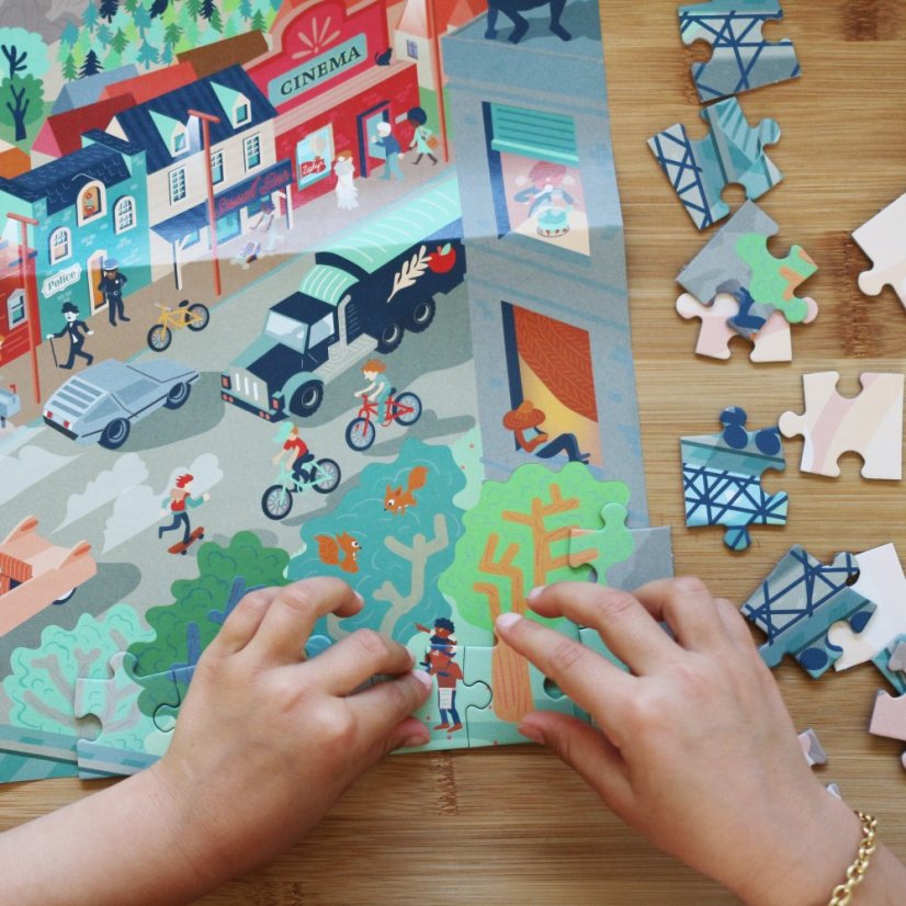 Puzzle for kids Go back in time (plus a poster) - Wild West