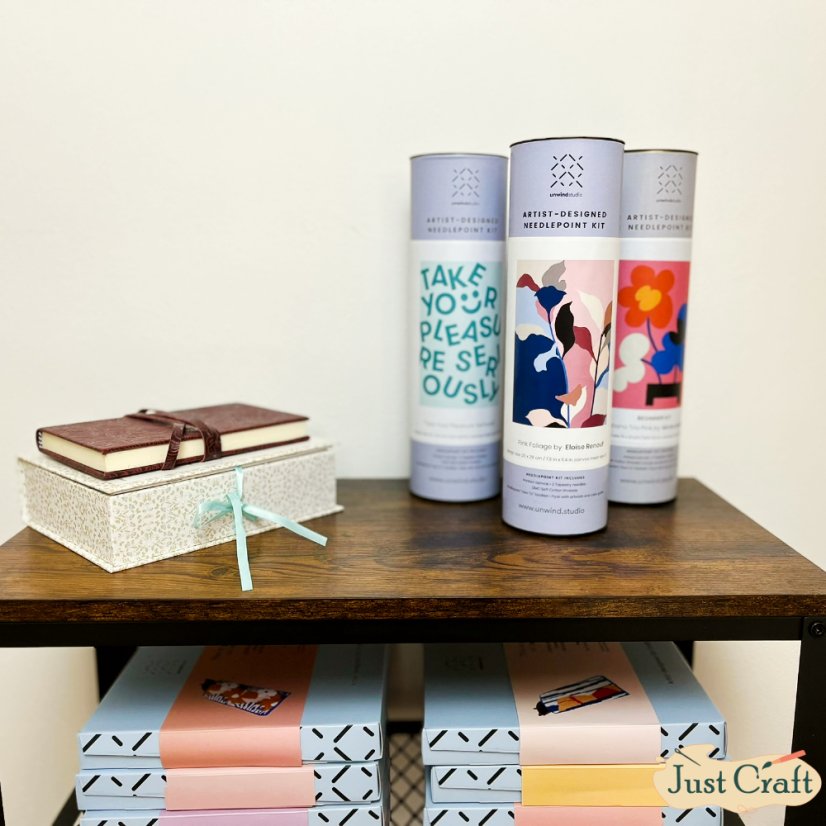 Artist Designed Needlepoint Kit - Pink Foliage