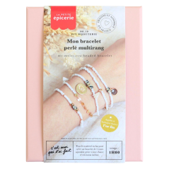 Sada na výrobu náramku - Bílé Korálky a Dalmatinský Jaspis