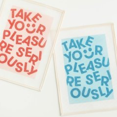 Autorská vyšívací sada - Take your pleasure seriously - Blue