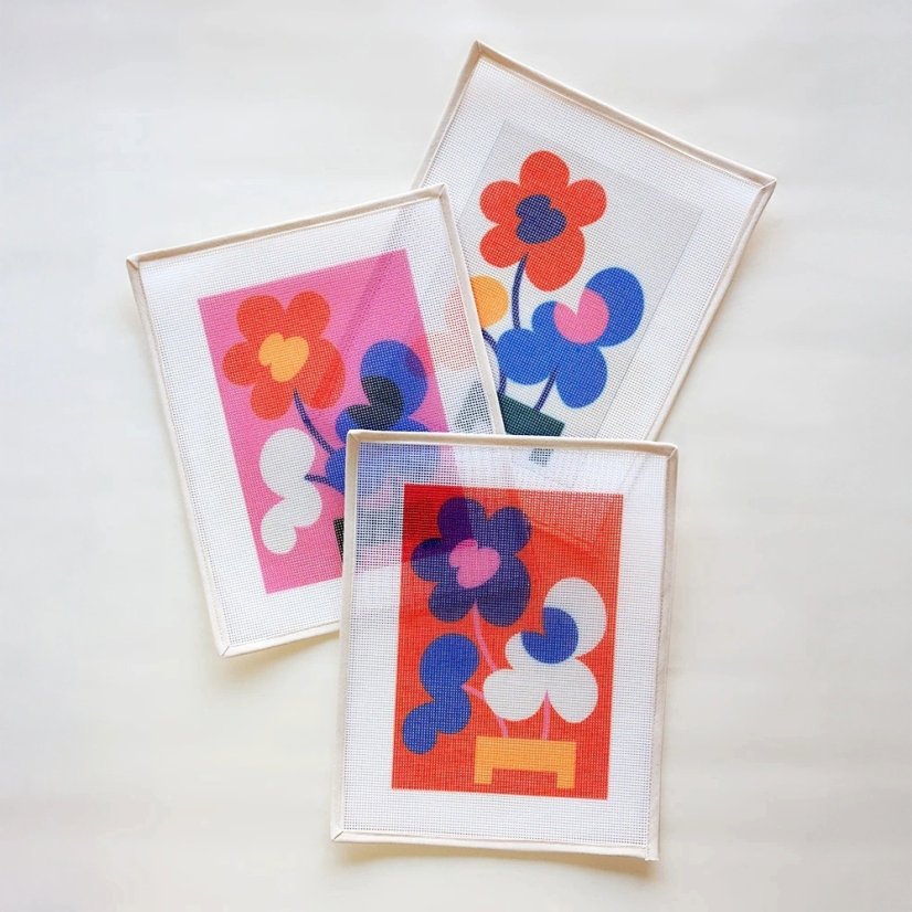 Autorská vyšívací sada pro začátečníky - Mickebana Red