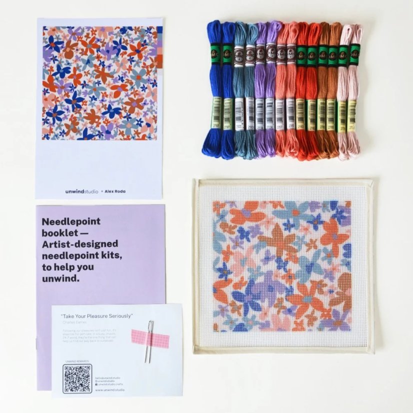 Artist Designed Needlepoint Kit - Sunglasses Case - Laura Flor