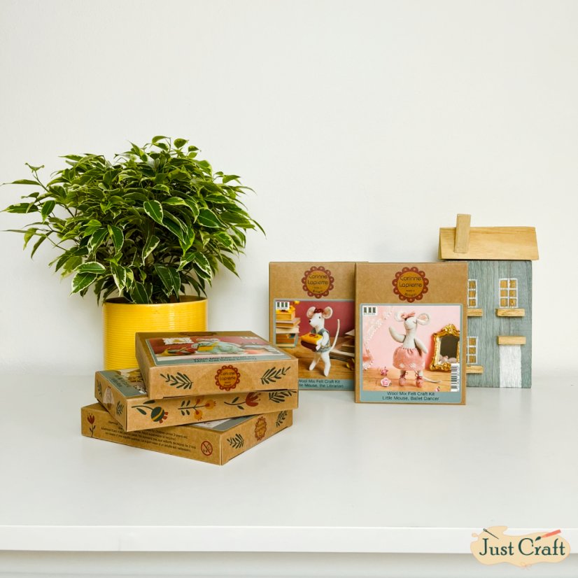 Kreativní šicí sada - Myška knihovnice z plsti