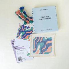 Autorská vyšívací sada - Pouzdro na sluneční brýle - Pastel Waves