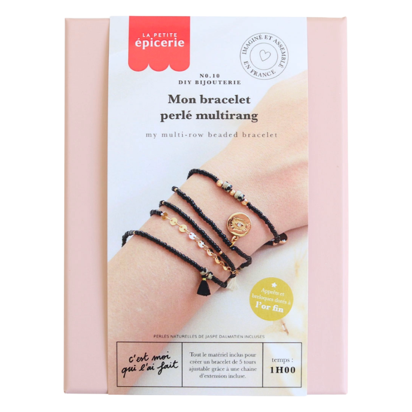 Multi-Row Beaded Bracelet Kit - Black Edition