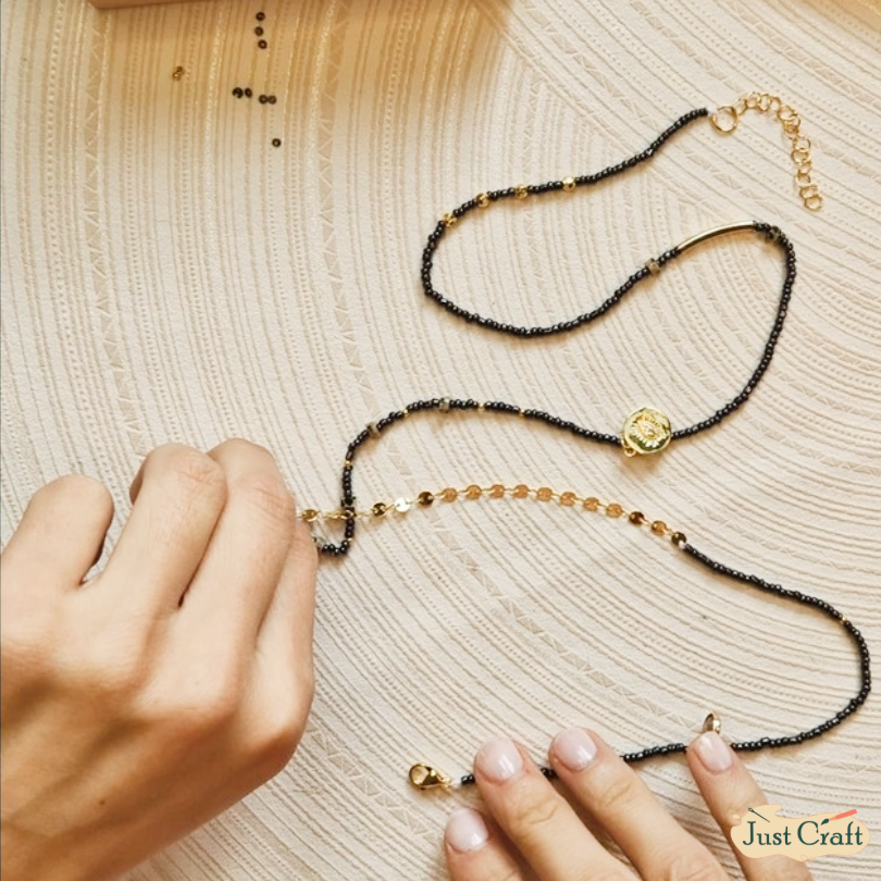 Multi-Row Beaded Bracelet Kit - Black Edition
