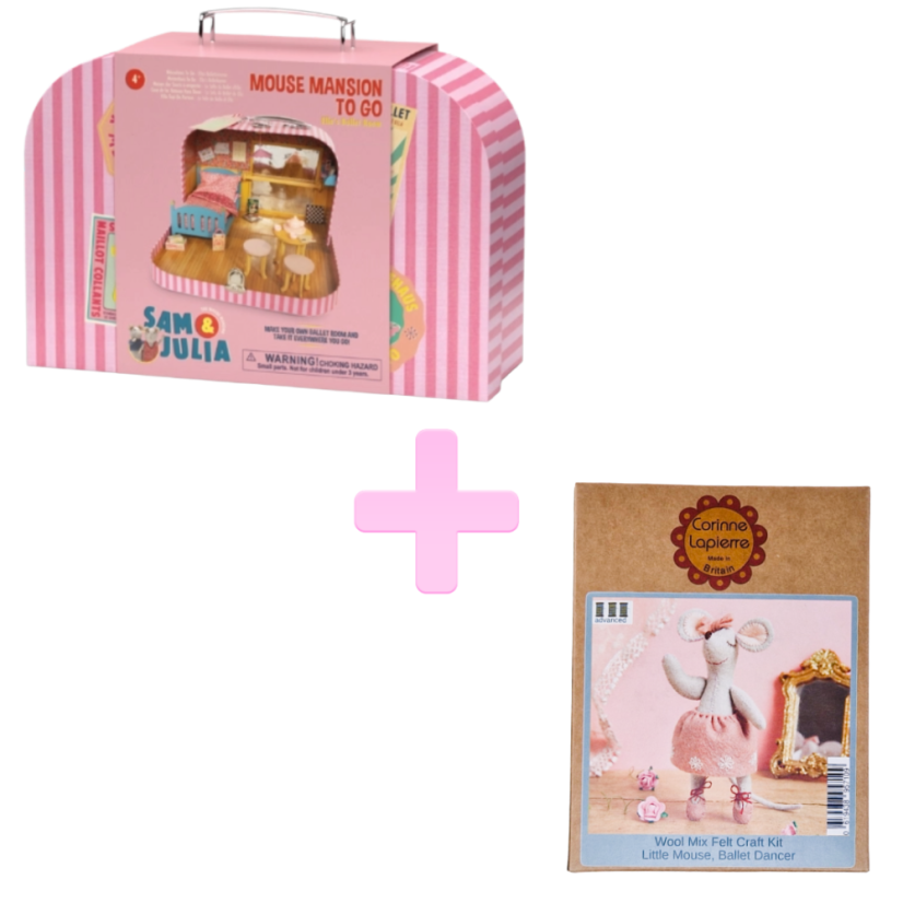 Kreativní šicí sada Myška Baletka + Baletní pokoj k sestavení