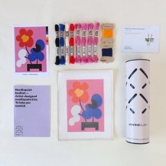Autorská vyšívací sada pro začátečníky - Mickebana Pink