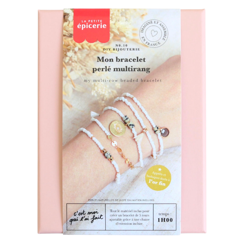 Multi-Row Beaded Bracelet Kit - White Edition