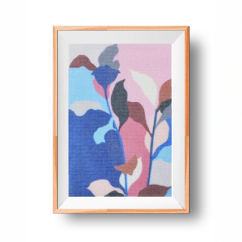 Artist Designed Needlepoint Kit - Pink Foliage