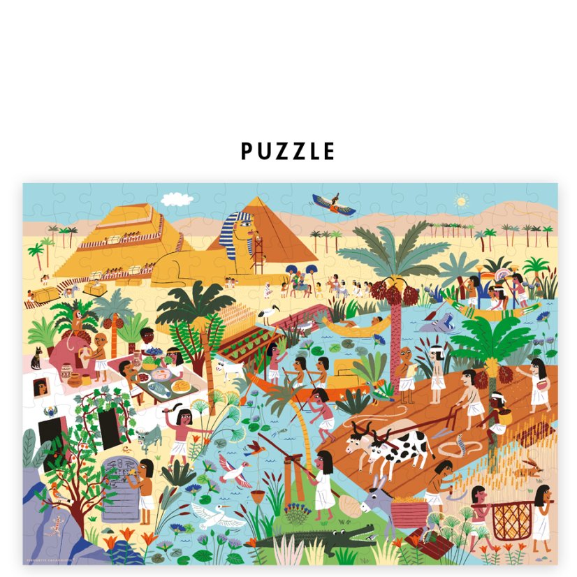 Puzzle pro děti Vrať se v čase (plus plakát) - Starověký Egypt