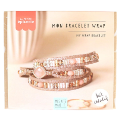 DIY wrap bracelet kit with a pink stone