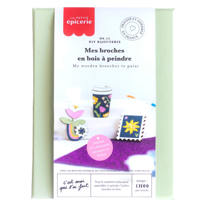 Wooden Brooches Kit - Create 3 Trendy Brooches