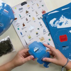 Paper DIY kit for kids - Build and decorate 3D Globe