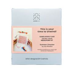 Autorská vyšívací sada - Pouzdro na sluneční brýle - Summer Checker