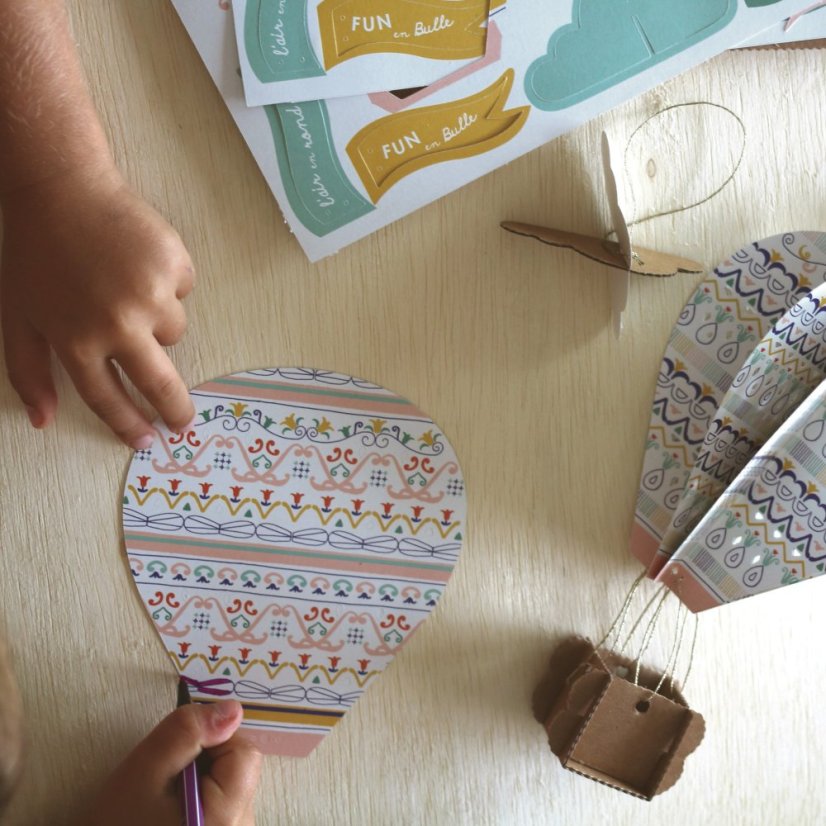 Papírová kreativní sada pro děti - Vyrob si horkovzdušný balón