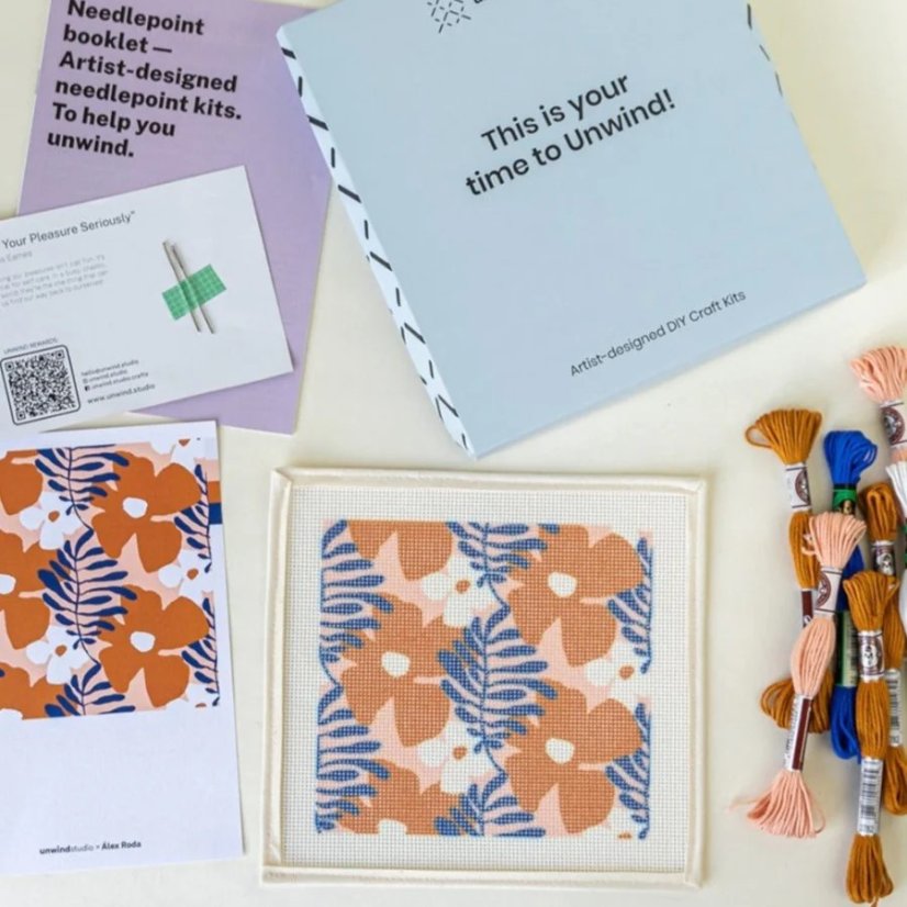 Artist Designed Needlepoint Kit - Sunglasses Case - Royan