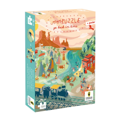 Puzzle pro děti Vrať se v čase (plus plakát) - Divoký západ